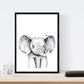 Set 6 posters animales bebes con chicle. Cerdo Elefante Conejo Vaca Zorro Perro.-Artwork-Nacnic-Nacnic Estudio SL
