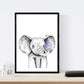 Set 6 posters animales bebes con chicle. Cerdo Elefante Conejo Zorro Buho Perro.-Artwork-Nacnic-Nacnic Estudio SL