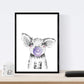 Set 6 posters animales bebes con chicle. Cerdo Elefante Conejo Zorro Buho Perro.-Artwork-Nacnic-Nacnic Estudio SL