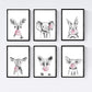 Set 6 posters animales bebes con chicle. Ciervo Cerdo Elefante Conejo Vaca Zorro.-Artwork-Nacnic-Nacnic Estudio SL