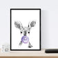Set 6 posters animales bebes con chicle. Ciervo Cerdo Elefante Zorro Oso Perro.-Artwork-Nacnic-Nacnic Estudio SL