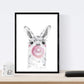 Set 6 posters animales bebes con chicle. Conejo Zorro Llama Buho Perro Elefante.-Artwork-Nacnic-Nacnic Estudio SL