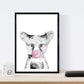 Set 6 posters animales bebes con chicle. Conejo Zorro Llama Buho Perro Elefante.-Artwork-Nacnic-Nacnic Estudio SL