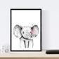 Set 6 posters animales bebes con chicle. Conejo Zorro Llama Buho Perro Elefante.-Artwork-Nacnic-Nacnic Estudio SL