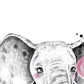 Set 6 posters animales bebes con chicle. Conejo Zorro Llama Buho Perro Elefante.-Artwork-Nacnic-Nacnic Estudio SL