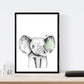 Set 6 posters animales bebes con chicle. Elefante Cerdo Conejo Vaca Zorro Cebra.-Artwork-Nacnic-Nacnic Estudio SL
