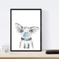 Set 6 posters animales bebes con chicle. Girafa Vaca Zorro Oso Llama Cerdo.-Artwork-Nacnic-Nacnic Estudio SL
