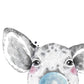 Set 6 posters animales bebes con chicle. Girafa Vaca Zorro Oso Llama Cerdo.-Artwork-Nacnic-Nacnic Estudio SL