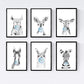 Set 6 posters animales bebes con chicle. Zebra Rino Ciervo Vaca Caballo Llama.-Artwork-Nacnic-Nacnic Estudio SL