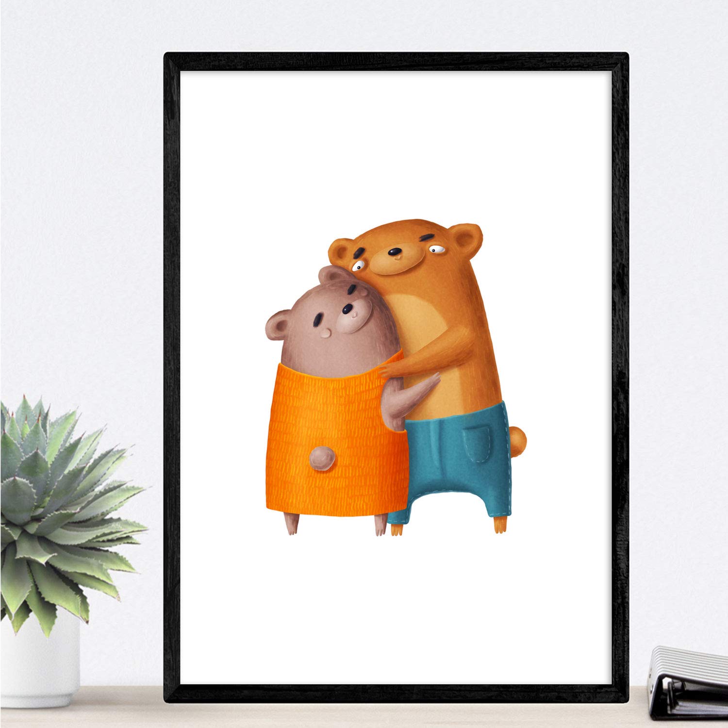 Set de 2 láminas de animales osos enamorados ,en .-Artwork-Nacnic-Nacnic Estudio SL