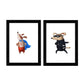 Set de 2 láminas de animales superman y ladron ,en .-Artwork-Nacnic-Nacnic Estudio SL