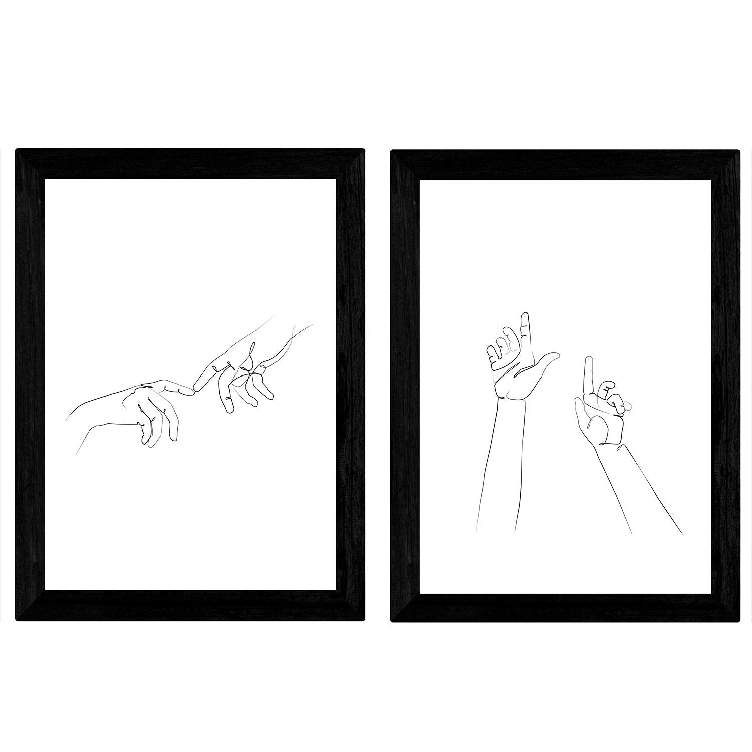 Set de 2 láminas de Dibujos con un Solo Trazo Manos Hombre y Mujer. Posters con una Sola Linea.-Artwork-Nacnic-Nacnic Estudio SL