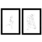 Set de 2 láminas de Dibujos con un Solo Trazo Rostro Mujer, Lateral y Frontal y Desnudo Femenino. Posters con una Sola Linea.-Artwork-Nacnic-Nacnic Estudio SL