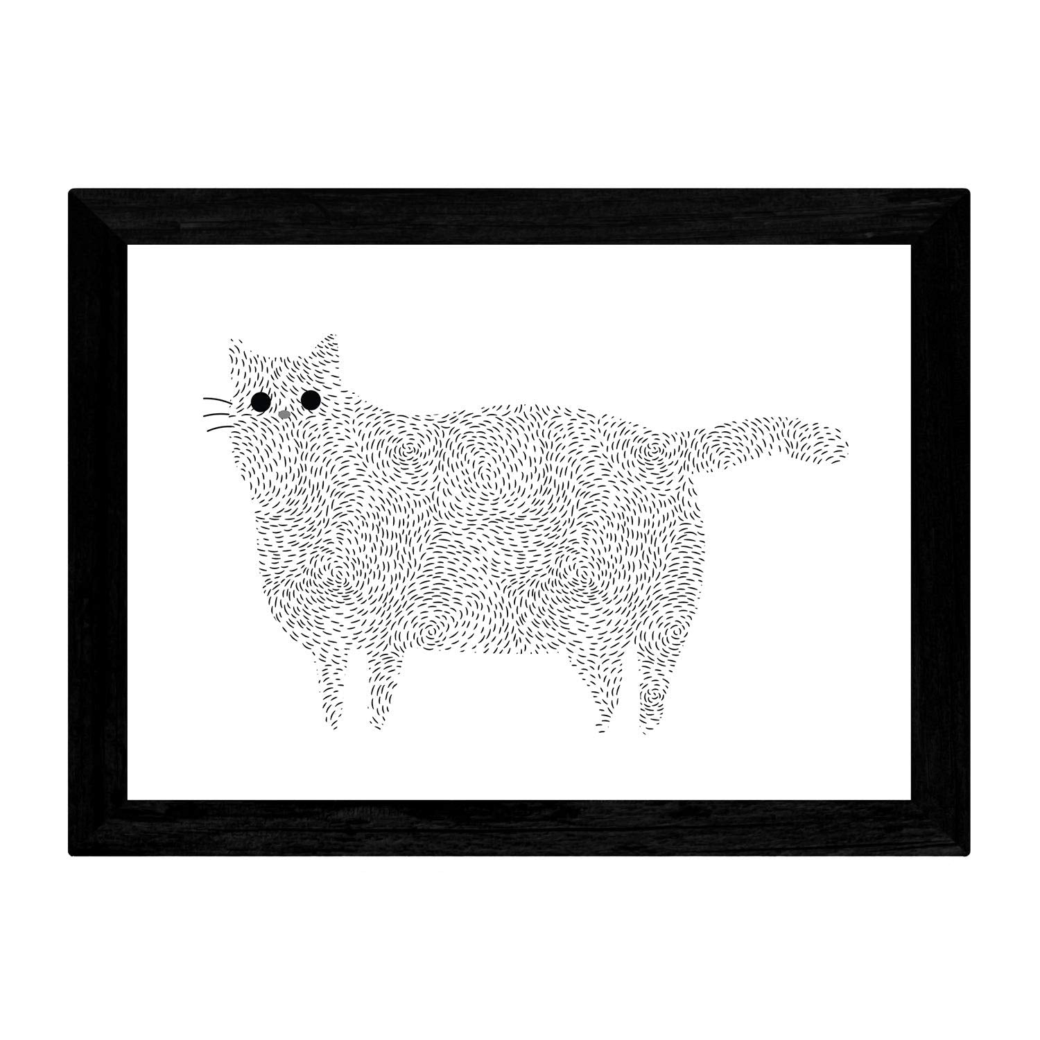 Set de 2 láminas de dos gatos con lineas blanco y negro ,en .-Artwork-Nacnic-Nacnic Estudio SL