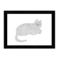 Set de 2 láminas de dos gatos con lineas blanco y negro ,en .-Artwork-Nacnic-Nacnic Estudio SL