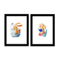 Set de 2 láminas de educacional conejos en ducha y haciendo pipi ,en .-Artwork-Nacnic-Nacnic Estudio SL