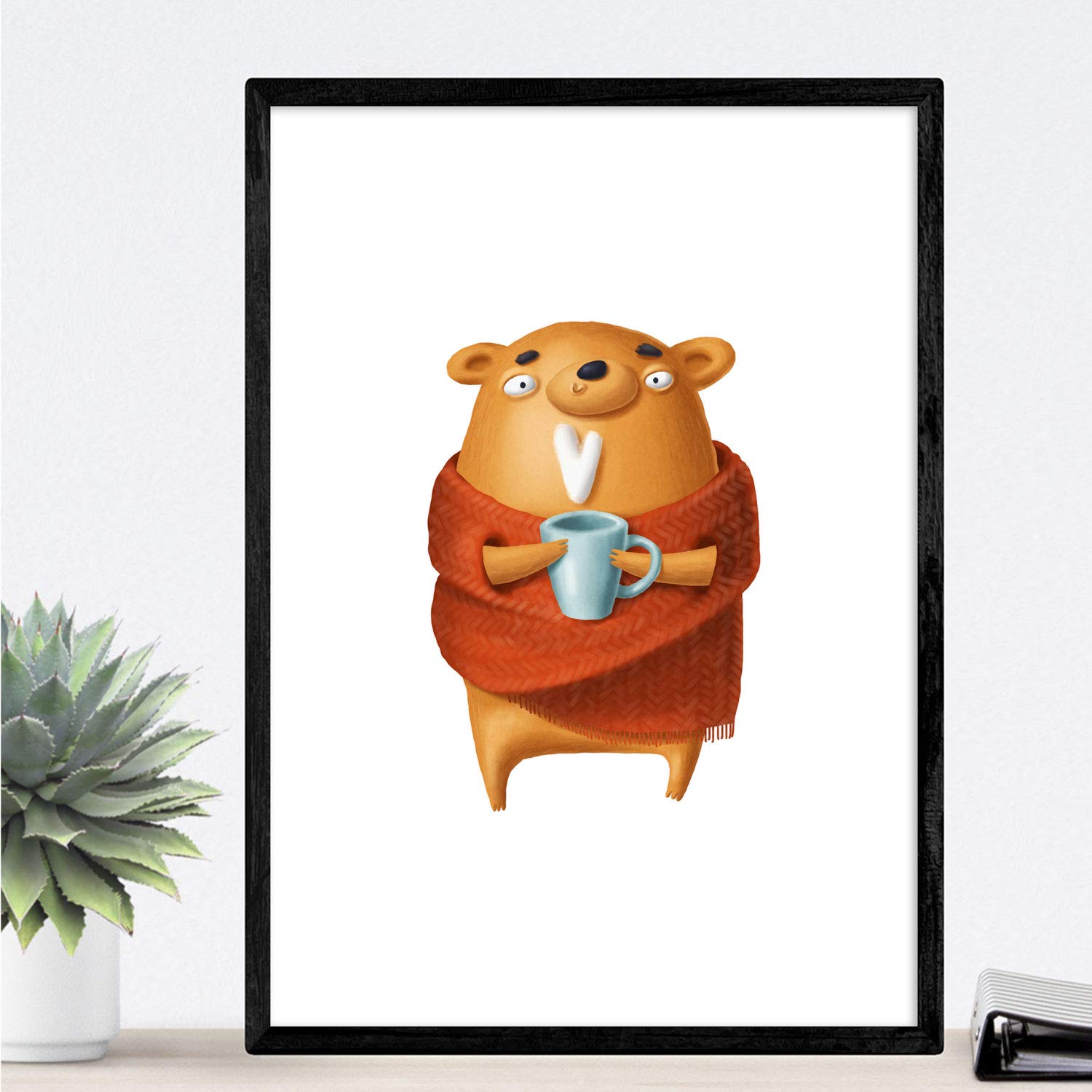 Set de 2 láminas de osos abrazo y cafe ,en .-Artwork-Nacnic-Nacnic Estudio SL