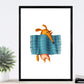 Set de 2 láminas de perros con manta ,en ,-Artwork-Nacnic-Nacnic Estudio SL
