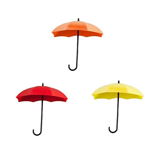 Set de 3 Colgadores Multiuso con Paraguas Coloridos y Oficina