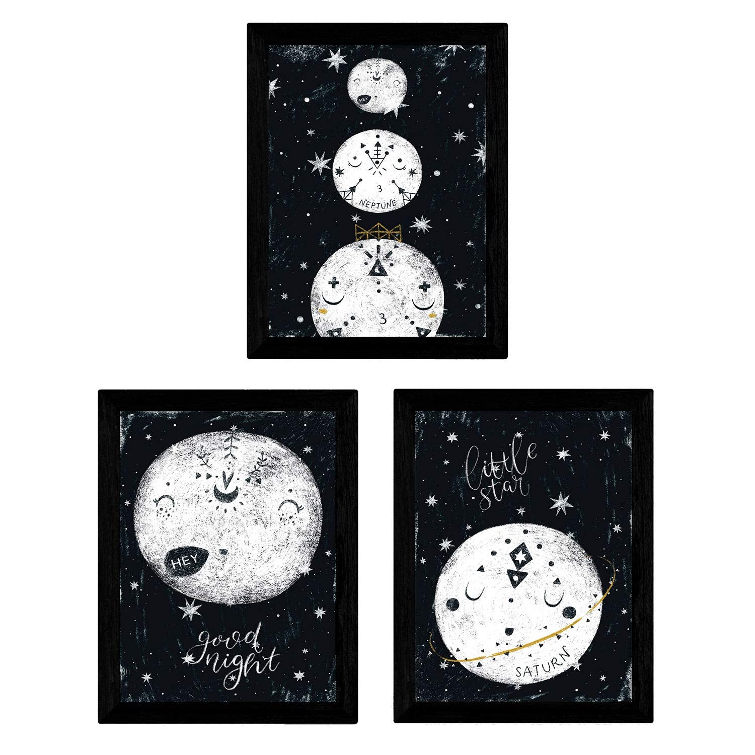Set de 3 láminas de Planetas-Artwork-Nacnic-Nacnic Estudio SL