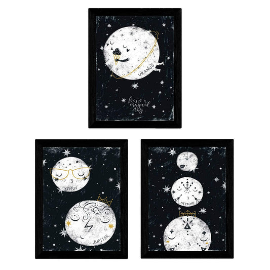 Set de 3 láminas de Seis planetas-Artwork-Nacnic-Nacnic Estudio SL