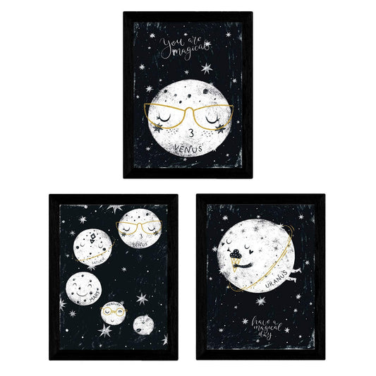 Set de 3 láminas de Siete planetas-Artwork-Nacnic-Nacnic Estudio SL