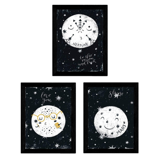 Set de 3 láminas de Tres planetas.-Artwork-Nacnic-Nacnic Estudio SL