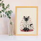 Set de 3 láminas gatos blanco y negro, gris y blanco en , colorido divertido Poster papel 250 gr.-Artwork-Nacnic-Nacnic Estudio SL