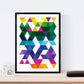 Set de 3 láminas para enmarcar Colores GEOMETRICOS Posters con Colores Vibrantes. Tamaño 30x40 cm. Láminas con imágenes geométricas con Colores alegres-Artwork-Nacnic-Nacnic Estudio SL