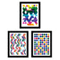 Set de 3 láminas para enmarcar Colores GEOMETRICOS Posters con Colores Vibrantes. Tamaño 30x40 cm. Láminas con imágenes geométricas con Colores alegres-Artwork-Nacnic-Nacnic Estudio SL
