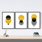 Set de 3 láminas para enmarcar Eclipse Solar Posters Estilo nórdico para la decoración del hogar.-Artwork-Nacnic-Nacnic Estudio SL