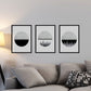 Set de 3 láminas para enmarcar, Luna, Espacio Y MONTAÑAS. Blanco Y Negro. A4-Artwork-Nacnic-Nacnic Estudio SL