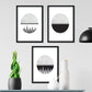 Set de 3 láminas para enmarcar, Luna, Espacio Y MONTAÑAS. Blanco Y Negro. A4-Artwork-Nacnic-Nacnic Estudio SL