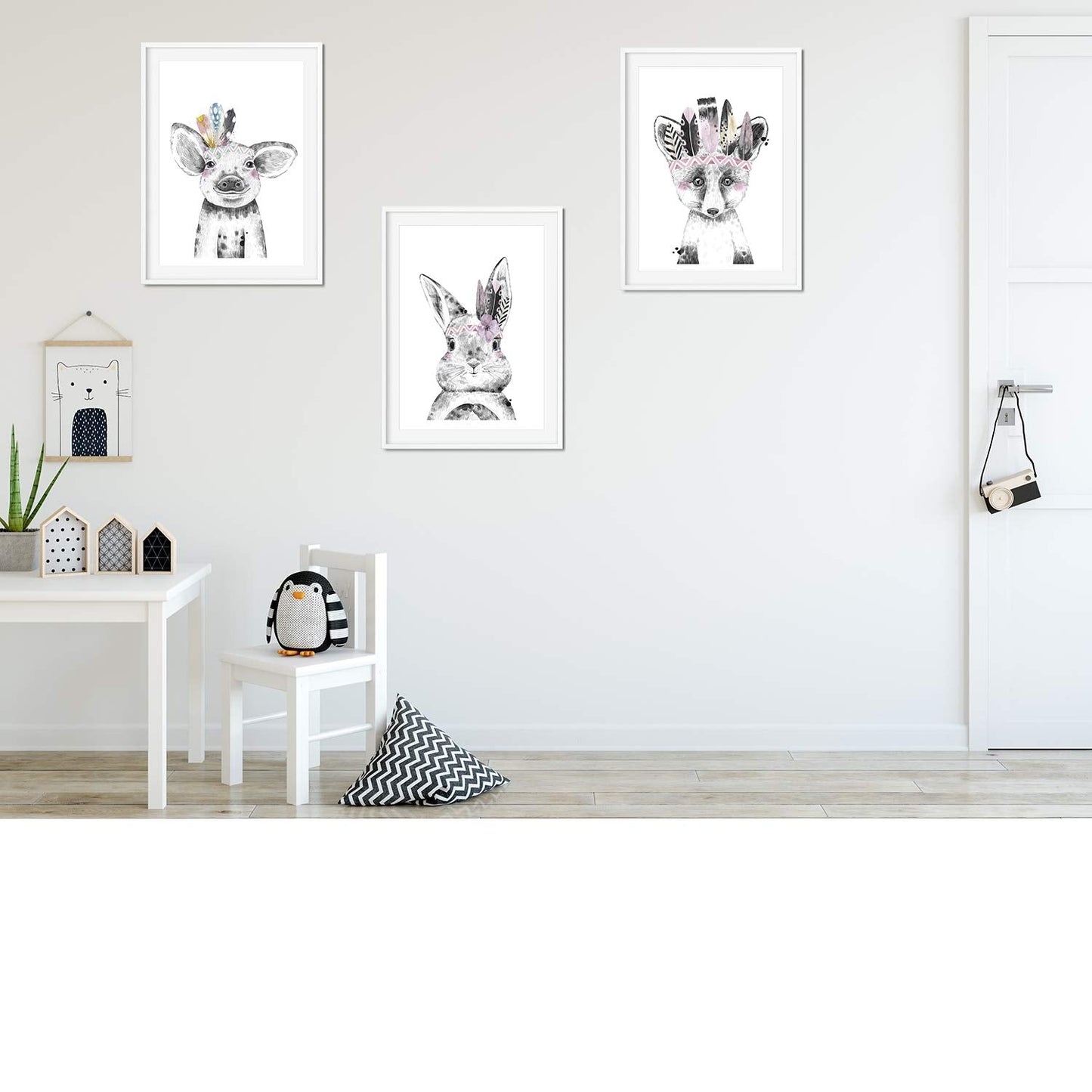 Set de 3 posters para niños y habitacion infantil estilo nordico Animales con plumas-Artwork-Nacnic-Nacnic Estudio SL