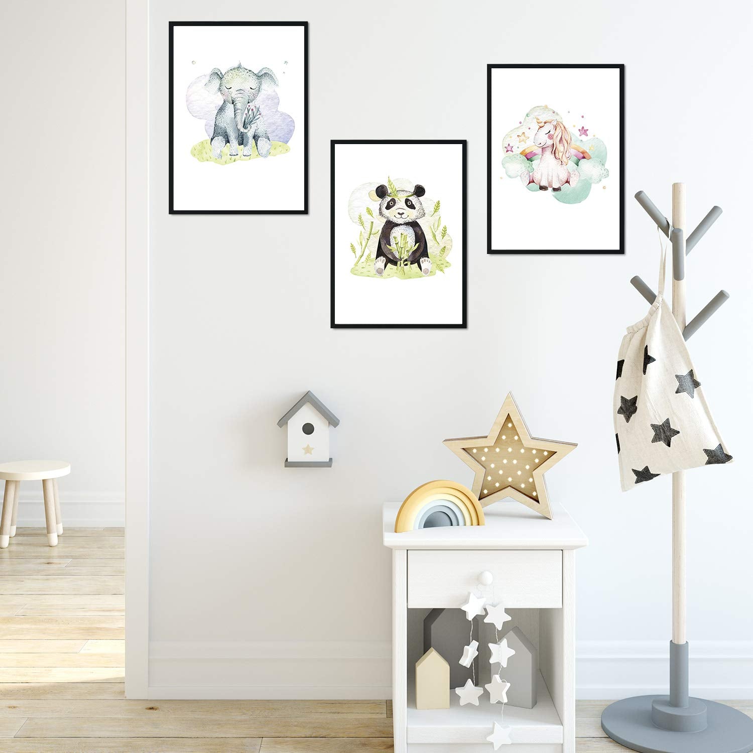Set de 3 posters para niños y habitacion infantil estilo nordico Animales dulces-Artwork-Nacnic-Nacnic Estudio SL