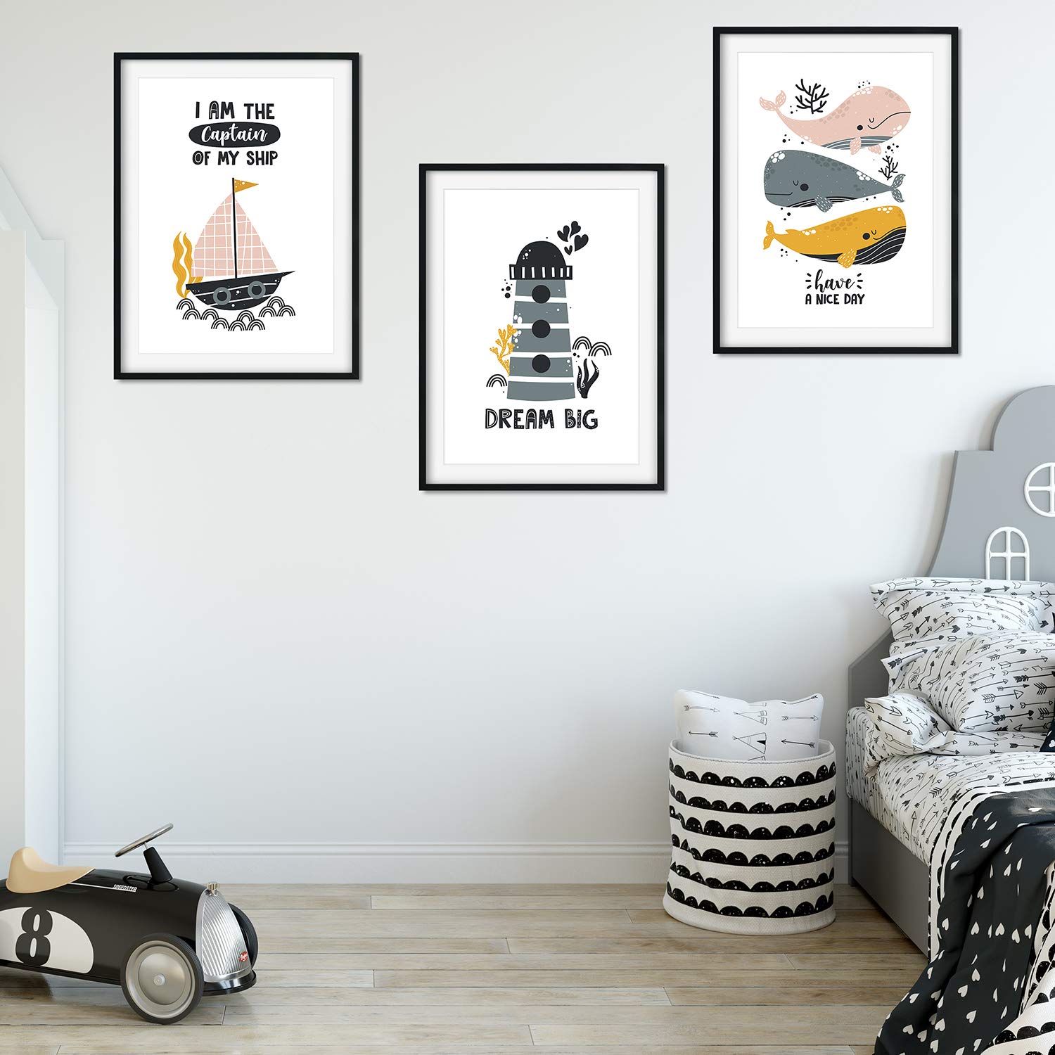 Set de 3 posters para niños y habitacion infantil estilo nordico Ballenas-Artwork-Nacnic-Nacnic Estudio SL