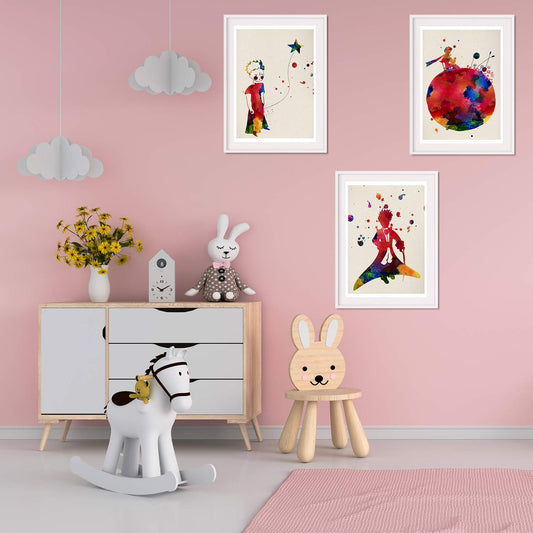 Set de 3 posters para niños y habitacion infantil estilo nordico El Principito-Artwork-Nacnic-Nacnic Estudio SL