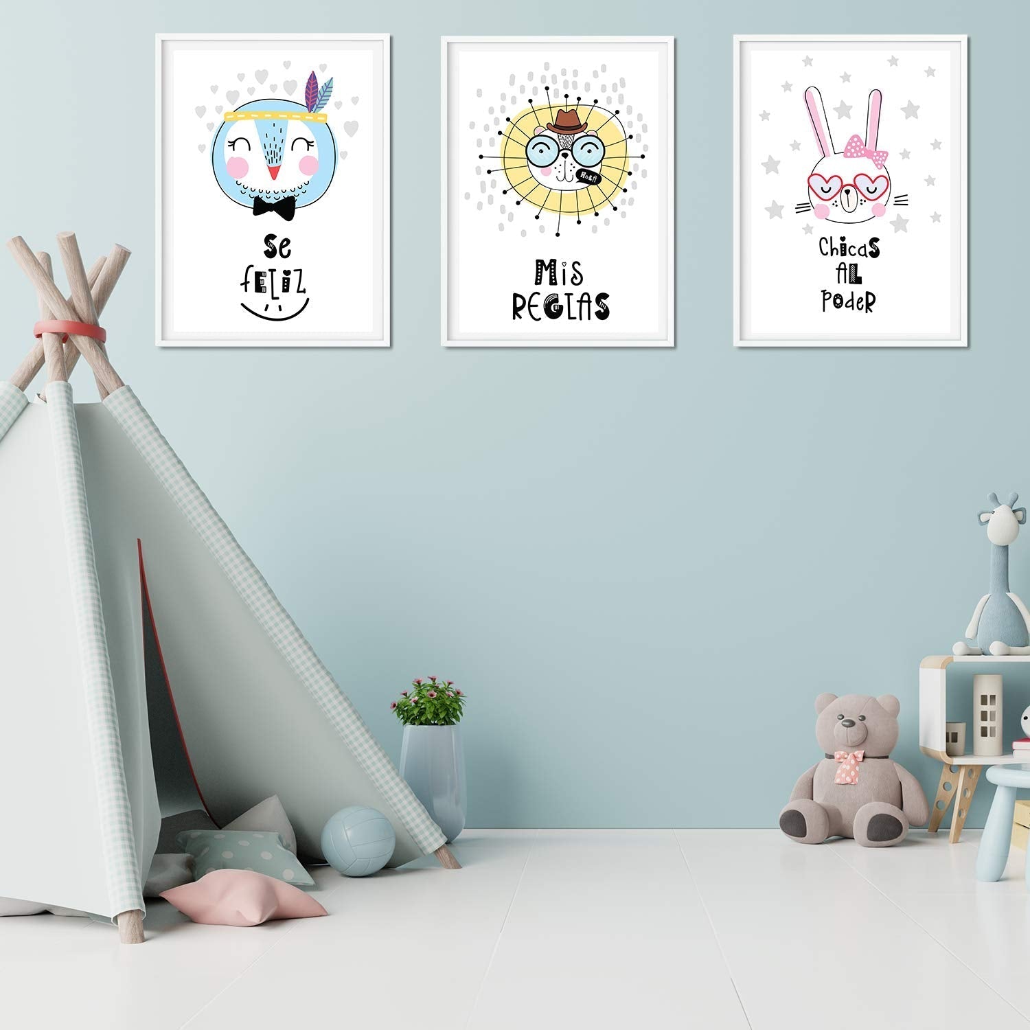 Set de 3 posters para niños y habitacion infantil estilo nordico Mis Reglas-Artwork-Nacnic-Nacnic Estudio SL
