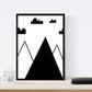 Set de 4 láminas "Casita, luna, montañas y nube con corazones". Posters de animales.-Artwork-Nacnic-Nacnic Estudio SL