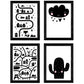 Set de 4 láminas "Ciudad,pueblo, desierto cactus y nube corazones". Posters de animales.-Artwork-Nacnic-Nacnic Estudio SL