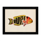 Set de 4 láminas con pez colorido efecto vintage tono azul rojo verde. Composicion de 4 peces diferentes, fondo papel antiguo vintage.-Artwork-Nacnic-Nacnic Estudio SL