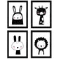 Set de 4 láminas "Conejo, girafa, leon y raton". Posters de animales.-Artwork-Nacnic-Nacnic Estudio SL