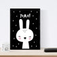 Set de 4 láminas "Conejo y girafa con cactus y nube con corazones". Posters de animales.-Artwork-Nacnic-Nacnic Estudio SL