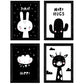 Set de 4 láminas "Conejo y girafa con cactus y nube con corazones". Posters de animales.-Artwork-Nacnic-Nacnic Estudio SL
