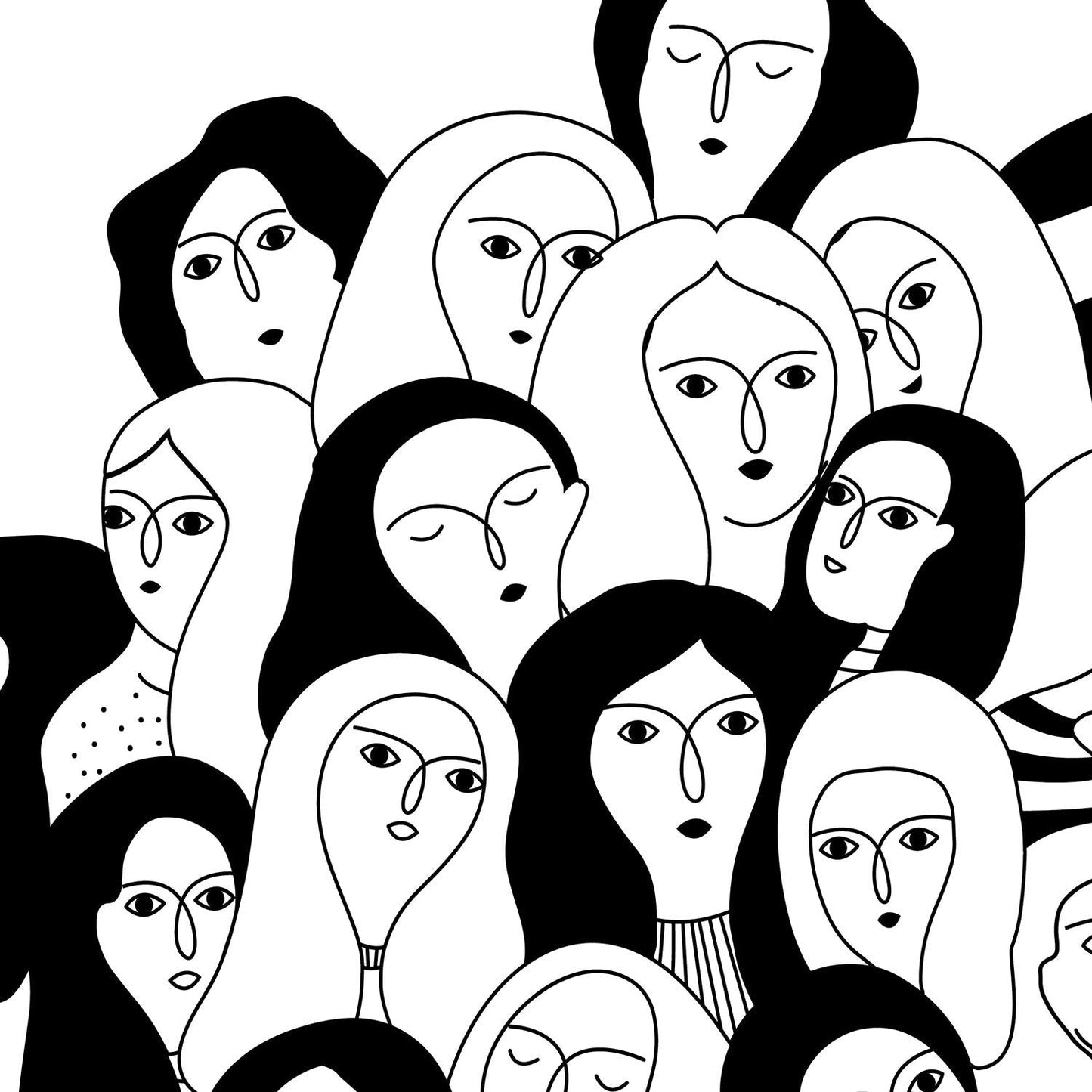 Set de 4 láminas Cuatro Mujeres Collage. Posters con Dibujos de Mujeres.-Artwork-Nacnic-Nacnic Estudio SL