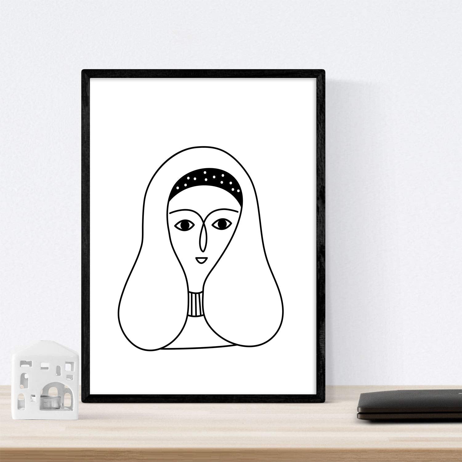 Set de 4 láminas Cuatro Mujeres de Blanco. Posters con Dibujos de Mujeres.-Artwork-Nacnic-Nacnic Estudio SL