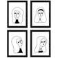 Set de 4 láminas Cuatro Mujeres de Blanco. Posters con Dibujos de Mujeres.-Artwork-Nacnic-Nacnic Estudio SL