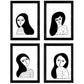 Set de 4 láminas Cuatro Mujeres morenas. Posters con Dibujos de Mujeres.-Artwork-Nacnic-Nacnic Estudio SL