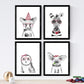 Set de 4 láminas de Animales Infantiles Colores Rojos, en-Artwork-Nacnic-Nacnic Estudio SL