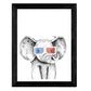 Set de 4 láminas de Animales Infantiles Con Gafas 3D, en , Poster papel 250 gr.-Artwork-Nacnic-Nacnic Estudio SL